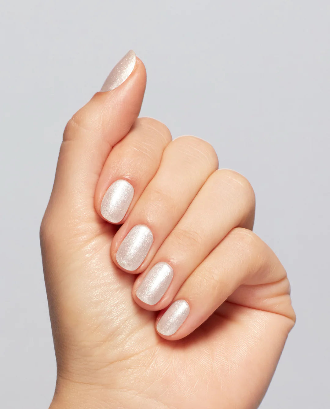 OPI Nail Lacquer Gemini And I H022 soft white shimmer nail polish bottle manicure