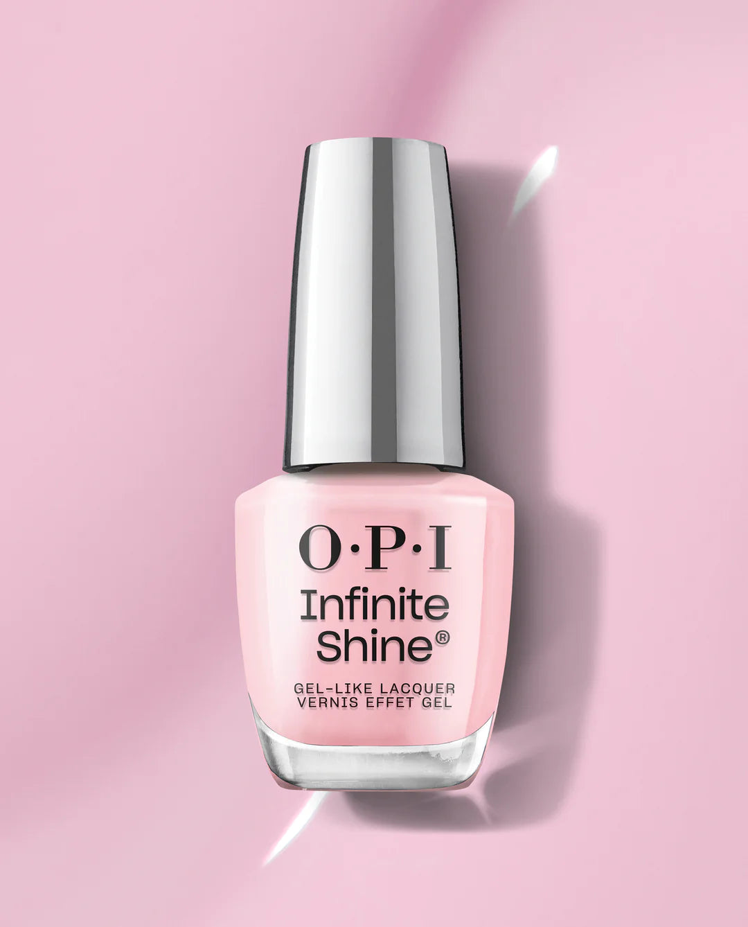 OPI Infinite Shine - It’s A Girl #H39 - CM Nails & Beauty Supply OPI Infinite Shine It's A Girl nail polish bottle on a pink background
