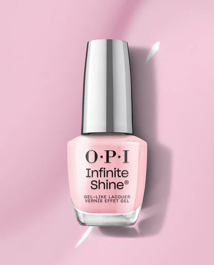 OPI Infinite Shine - It’s A Girl #H39 - CM Nails & Beauty Supply OPI Infinite Shine It's A Girl nail polish bottle on a pink background