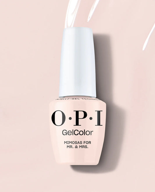 OPI GelColor Mimosas for Mr. & Mrs. sheer pale pink gel polish bottle