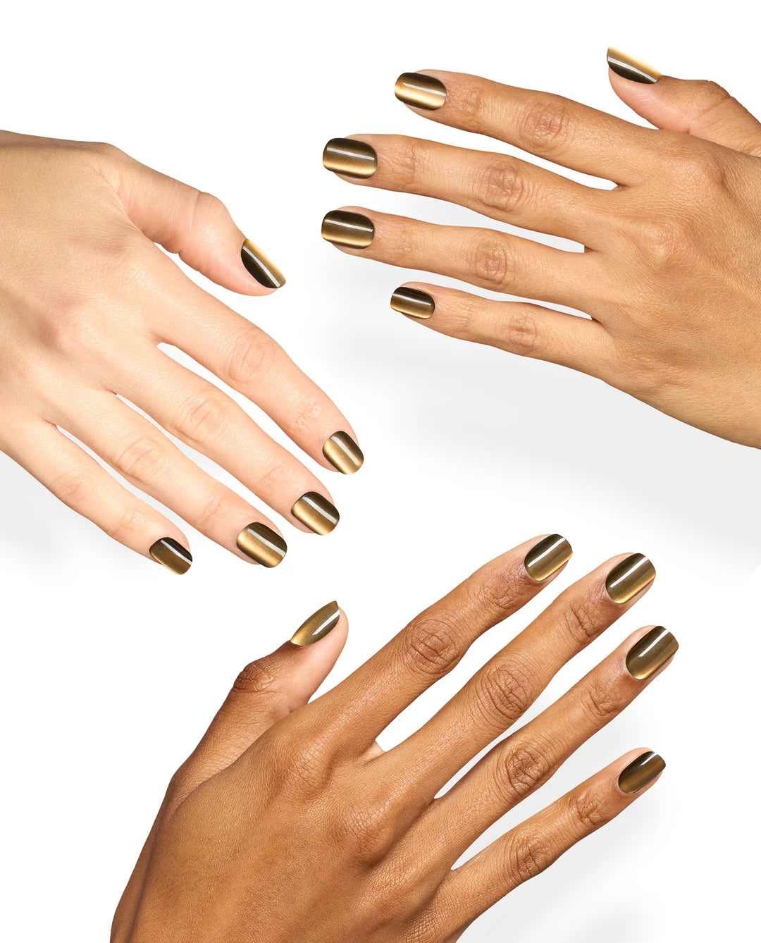 OPI Olive My Nails extra short square green chrome press-on nail manicure