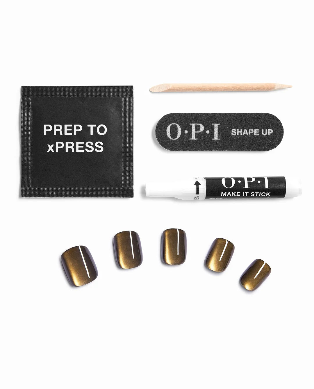 OPI Olive My Nails press-on nail kit with glue prep pad file buffer and cuticle stick
