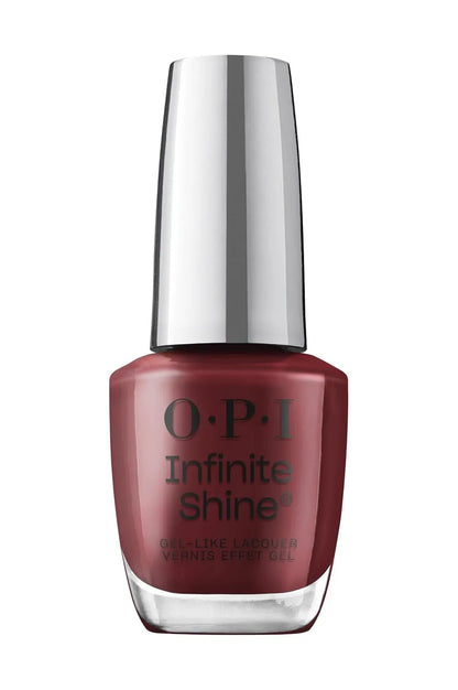 OPI Raisin' The Bar L14 Infinite Shine swatch on natural nails showing high gloss finish – CM Nails Supply Mississauga