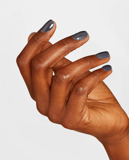 OPI Rub-a-Pub-Pub LU18 dark gray sheer manicure with dark gray nails