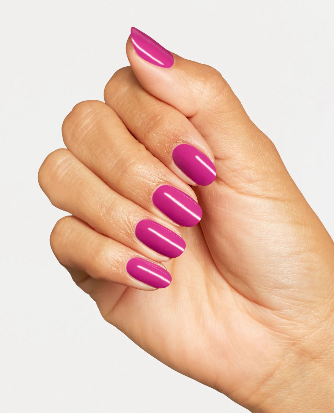 OPI Strawberry Cosmo S070 fuchsia crème manicure with vibrant pink nails