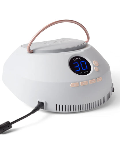 Removable hand plate with a 5-finger stopper guide on the OPI UV nail lamp.