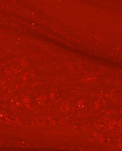 Close up of OPI Gimme a Lido Kiss V30 red shimmer gel polish color