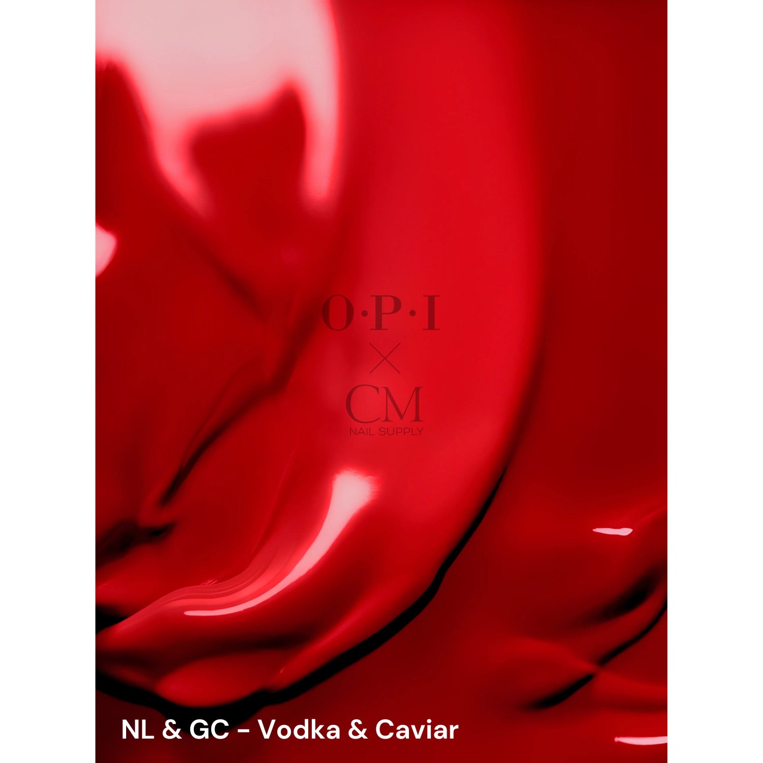 Swatch of OPI Vodka and Caviar red gel polish