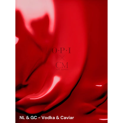 Swatch of OPI Vodka and Caviar red gel polish