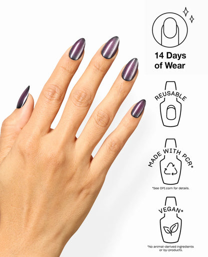 OPI xPRESS/ON Aura After Dark black and purple chrome aura press on nails