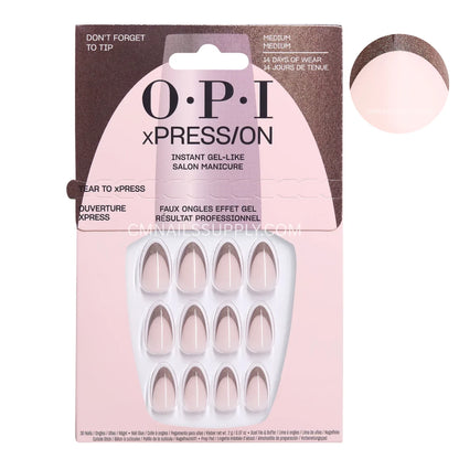 OPI xPRESS/ON Don't Forget to Tip French press-on nails with shimmery taupe tips