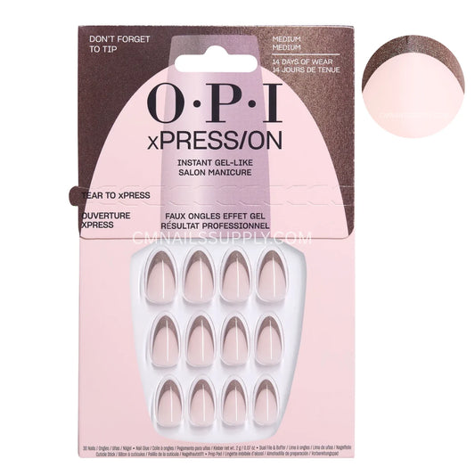 OPI xPRESS/ON Don't Forget to Tip French press-on nails with shimmery taupe tips