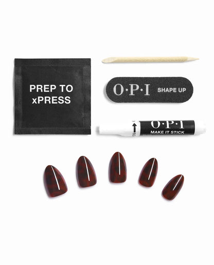 OPI xPRESS/ON Feline Fine press on nail kit with glue file and prep accessories