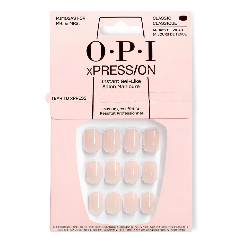 OPI xPRESS/ON Mimosas for Mr. and Mrs. press on nails in light nude