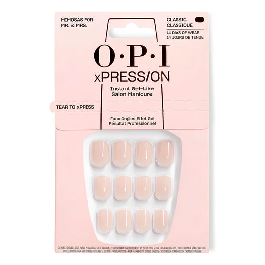 OPI xPRESS/ON Mimosas for Mr. and Mrs. press on nails in light nude