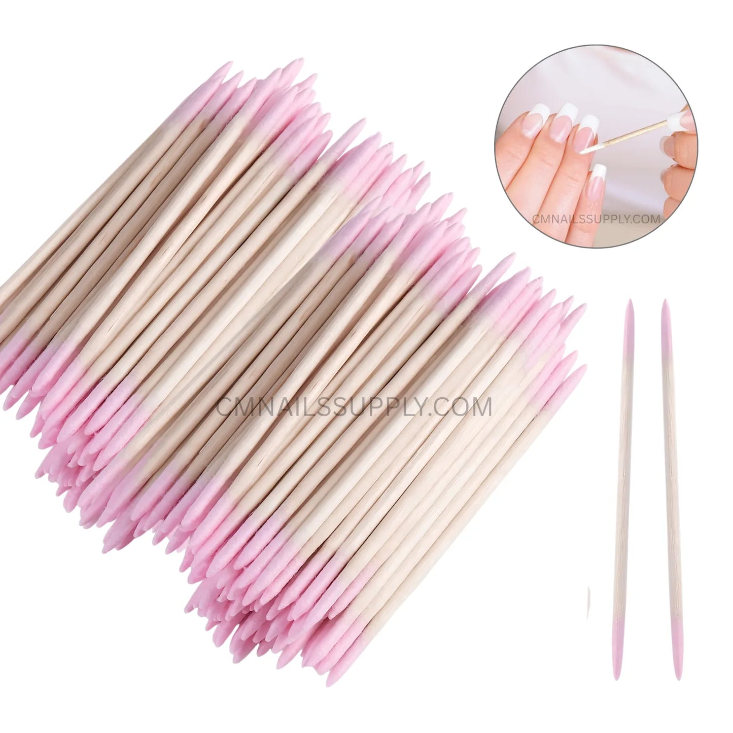 Pointed cotton swabs for cleaning nail polish around cuticles