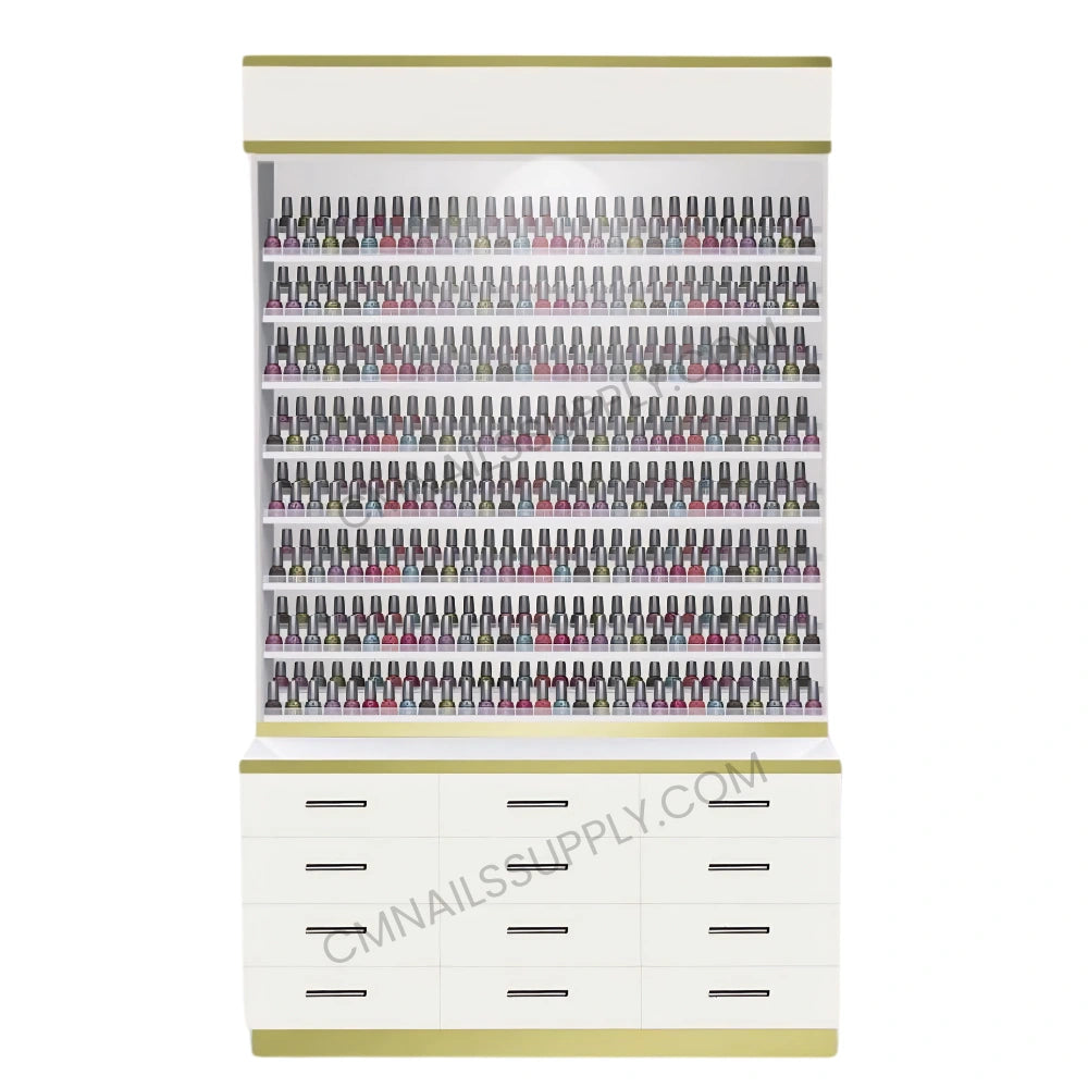Polish white display shelf for nail technicians and salons