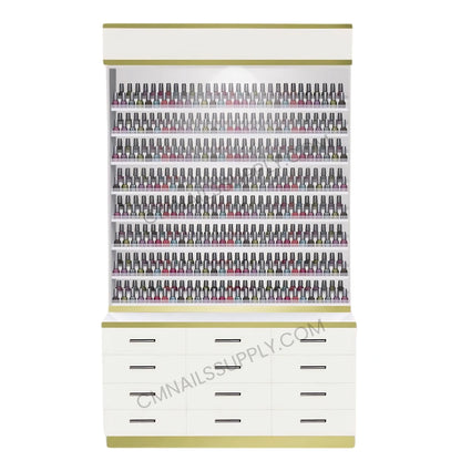 Polish white display shelf for nail technicians and salons