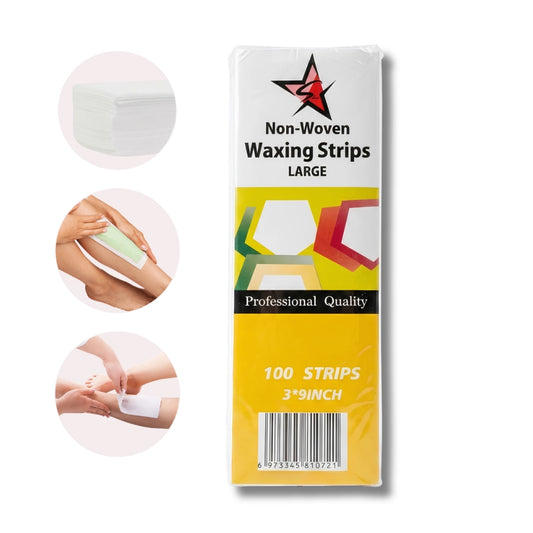 Pre-cut non-woven waxing strips 100 pack buy bulk in 3 by 9 inch size for professional and at-home hair removal in Canada