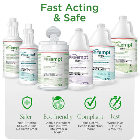 preempt RTU surface disinfectant infograph how to use