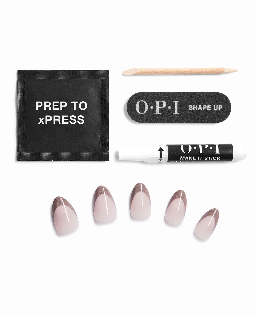 OPI Don't Forget to Tip press-on nail kit with glue prep pad file buffer and cuticle stick