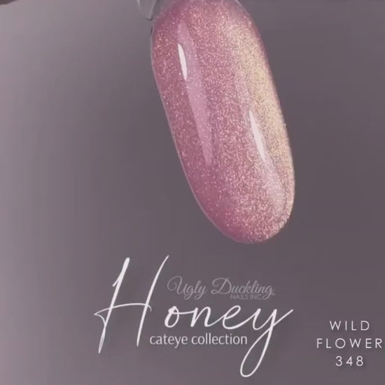 Ugly Duckling Nails Showing Cat Eye Gel Polishes from Honey Collection sold in Canada at CM Nails Supply