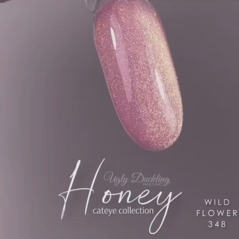Ugly Duckling Nails Showing Cat Eye Gel Polishes from Honey Collection sold in Canada at CM Nails Supply