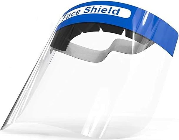 Reusable full face shield with anti fog coating for dental and medical use