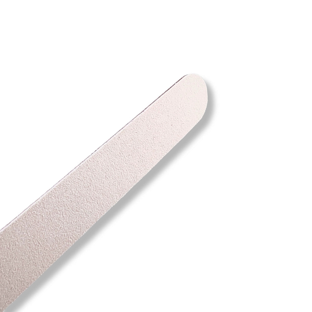 Professional white and pink round nail file with 120 and 190 grit for nail technicians