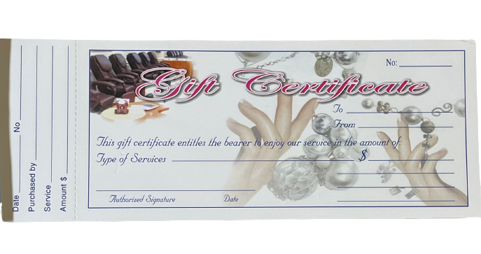 Professional Salon Gift Certificates Book of 50 blank vouchers for nail technicians – buy online in Canada | CM Nails Supply