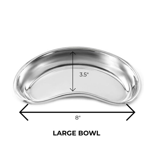 Professional kidney dish for holding and sanitizing nail tools in a salon environment.