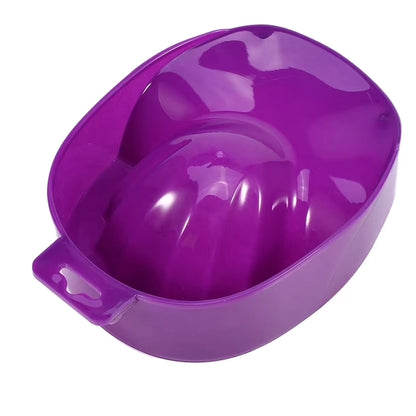 Purple plastic foot bath basin on a white background