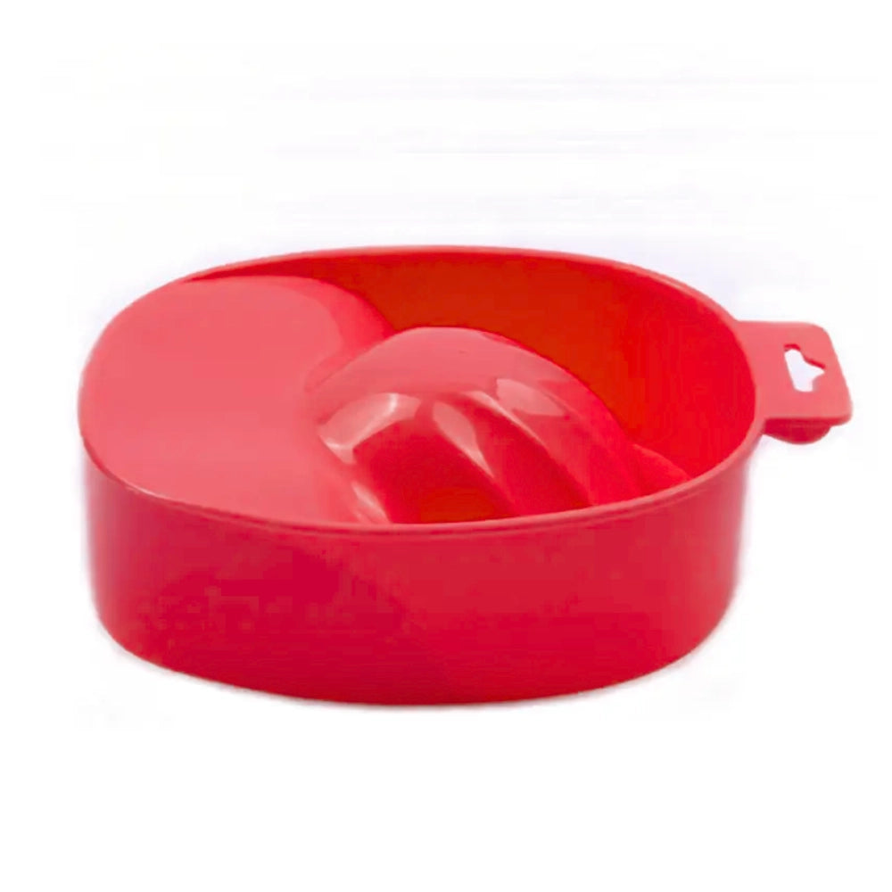 red manicure hand soak bowl plastic