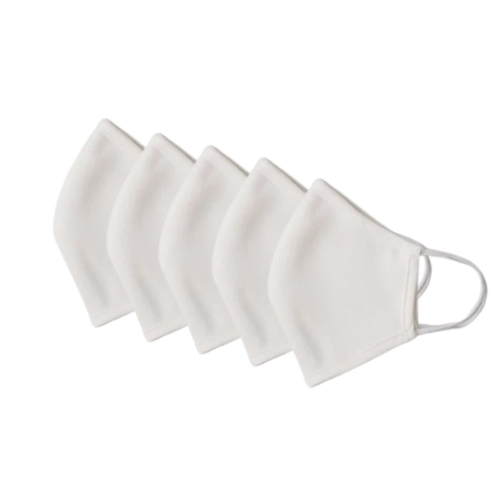 Reusable white face masks 5 pack for professional salon use in Canada