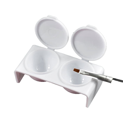 Double Nail Art Mixing Cup with Lids – Acrylic Liquid & Brush Cleaner Bowl - CM Nails & Beauty Supply