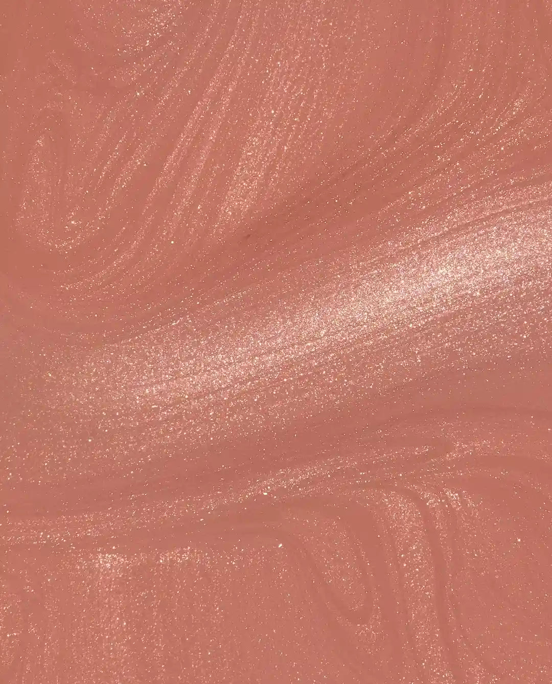 A close-up texture shot of OPI GelColor - Route Beer Float Gel Polish shimmering, metallic rosy pink cosmetic cream with visible swirled brushstrokes and fine glitter.

