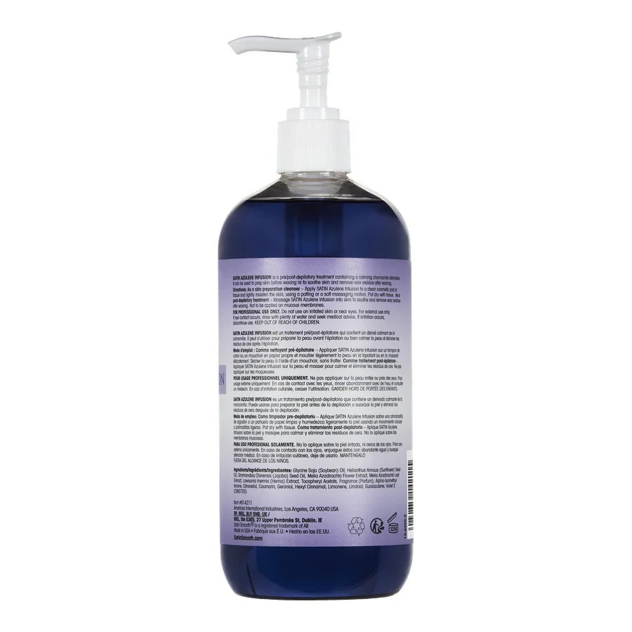 Satin Azulene Infusion post depilatory treatment for soothing skin after waxing