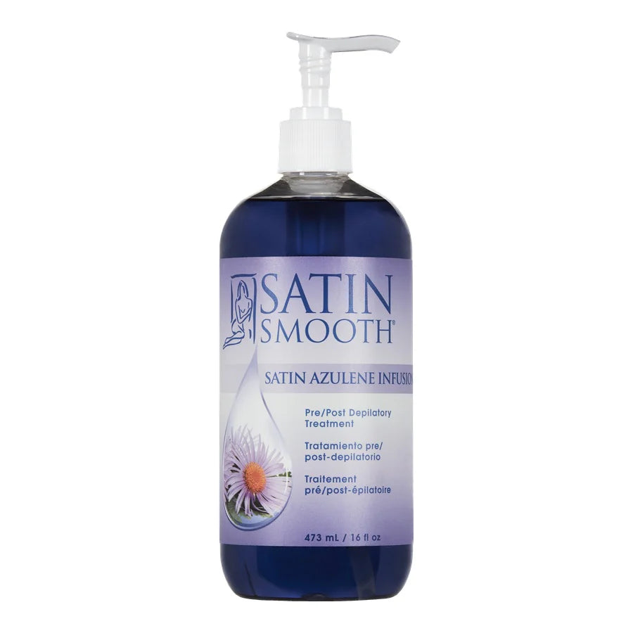 Satin Azulene Infusion pre wax treatment for skin preparation before hair removal