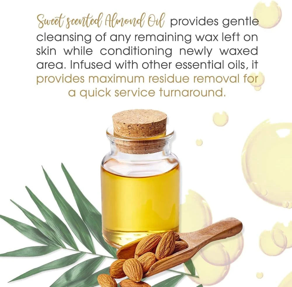 Satin Release removing wax strip residue from skin after hair removal