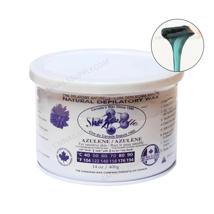 Sharonelle Natural Soft Wax Azulene 14 oz hair removal wax can made in Canada