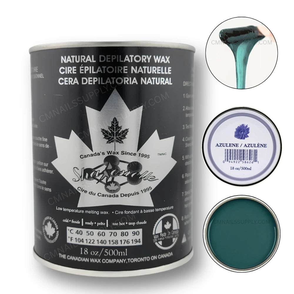 Sharonelle Natural Soft Wax Azulene 18 oz hair removal wax can made in Canada