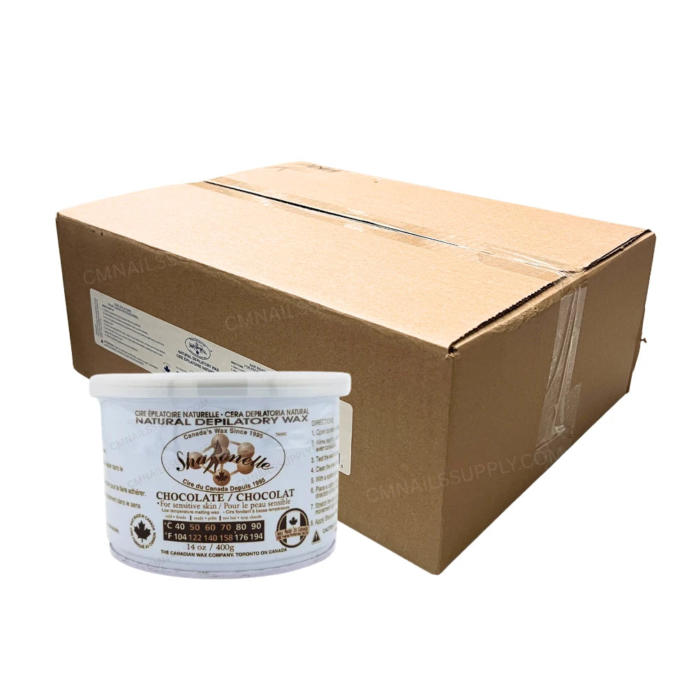 Sharonelle Natural Soft Wax Chocolate 14 oz wholesale case of 24 wax cans for professional salons