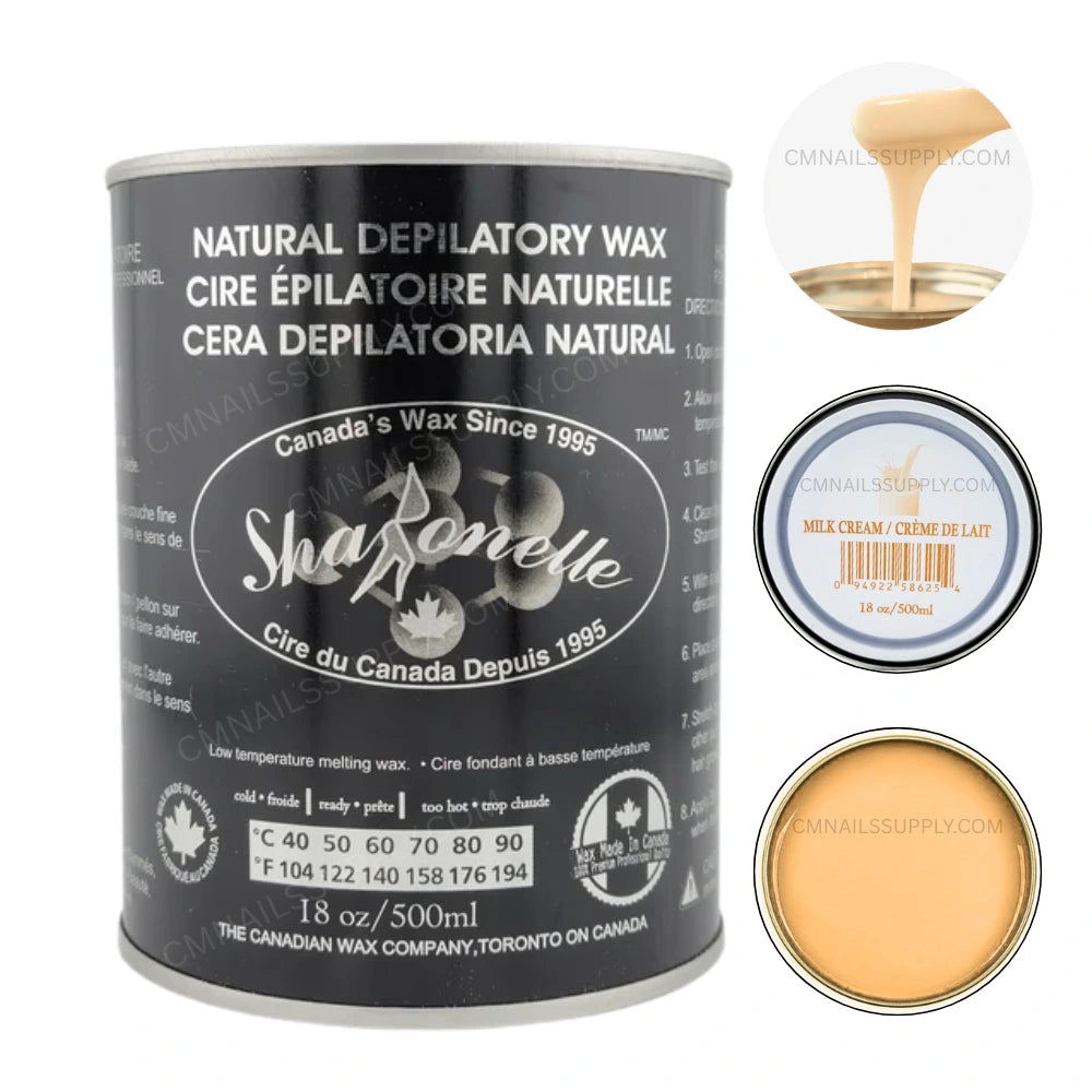 Sharonelle Natural Soft Wax Milk Cream 18 oz hair removal wax can made in Canada