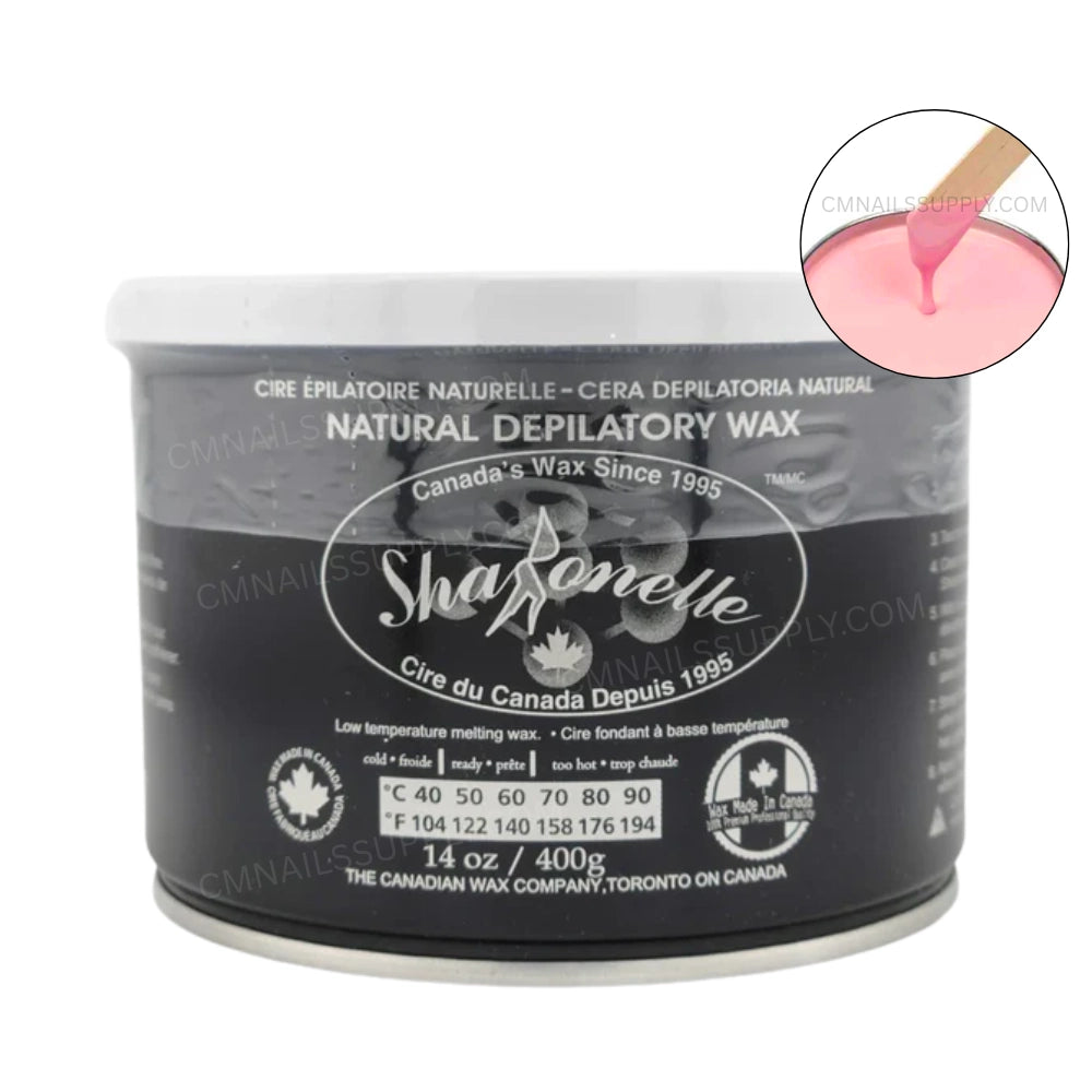 Sharonelle Natural Soft Wax pink cream 14 oz hair removal wax can made in Canada