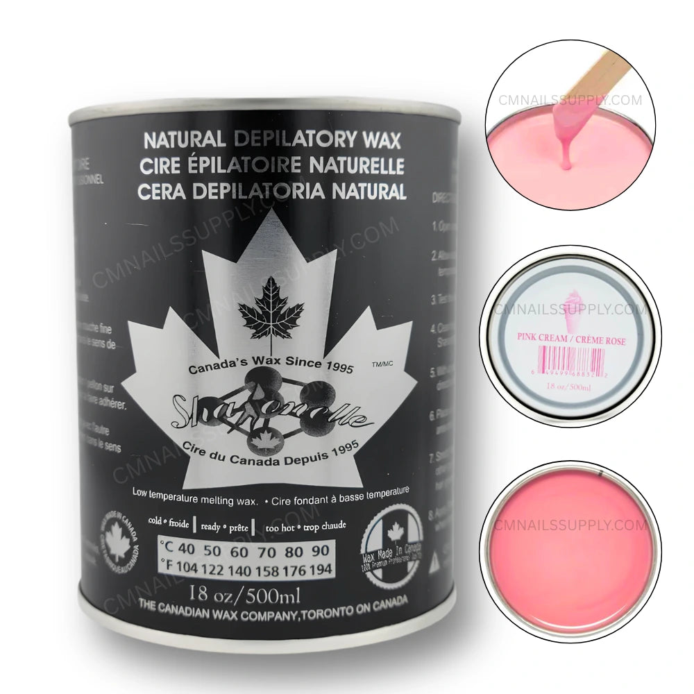 Sharonelle Natural Soft Wax pink cream 18 oz hair removal wax can made in Canada