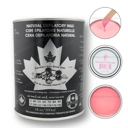 Sharonelle Natural Soft Wax pink cream 18 oz hair removal wax can made in Canada