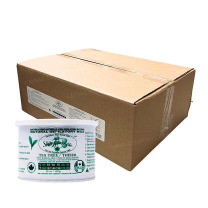 Sharonelle Natural Soft Wax Tea Tree 14 oz wholesale case of 24 wax cans for professional salons
