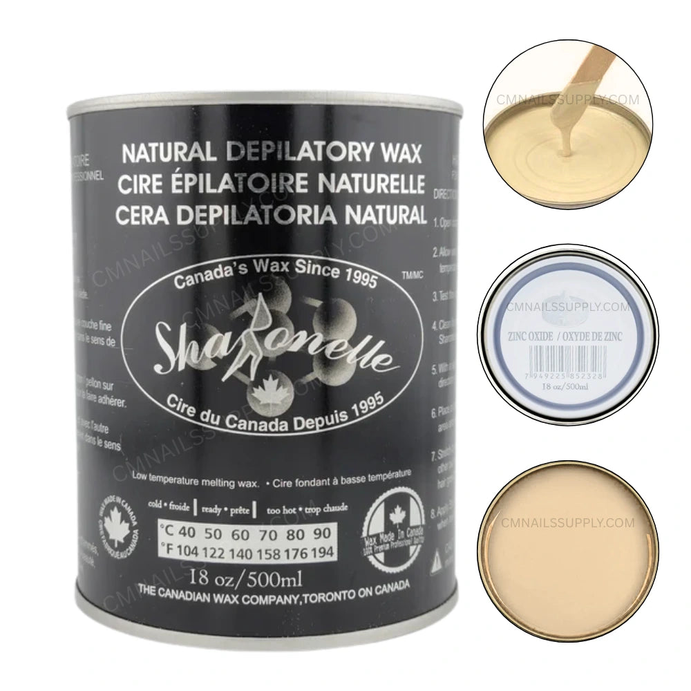 Sharonelle Natural Soft Wax Zinc Oxide 18 oz hair removal wax can made in Canada