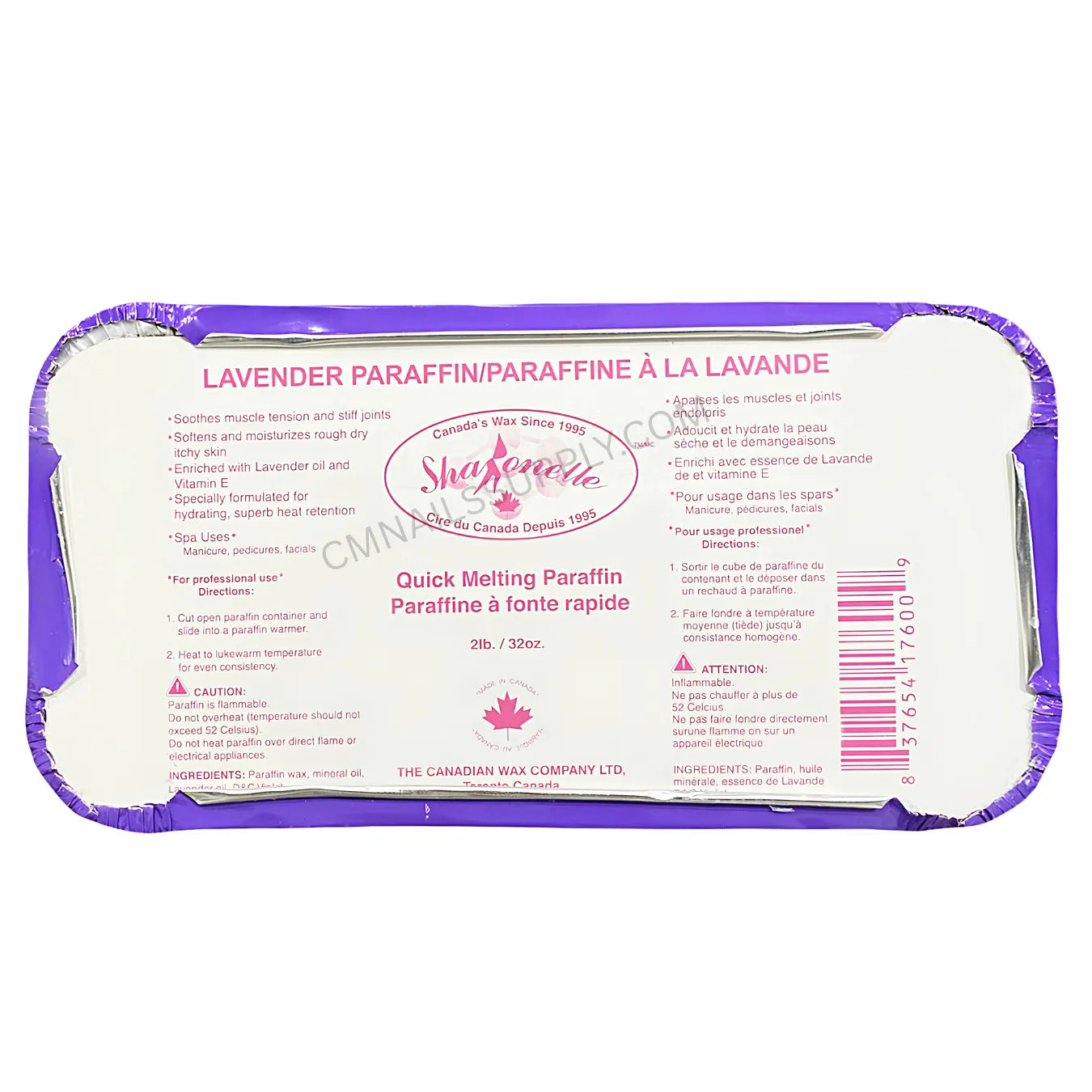 Sharonelle Paraffin Wax made in Toronto Canada label esthetician beauty supply canada 
