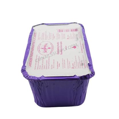 Melted Sharonelle lavender paraffin wax texture in pot
